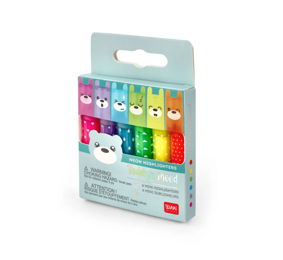 Set de 6 Mini Subrayadores - Teddy's Mood 