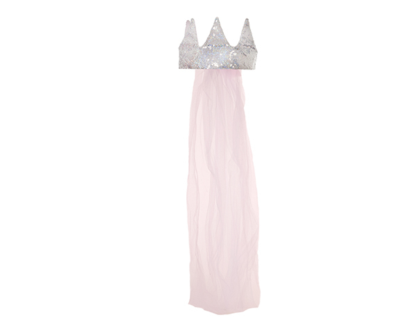 Sequins SIlver Princess Crown with vell