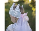 Sequins SIlver Princess Crown with vell