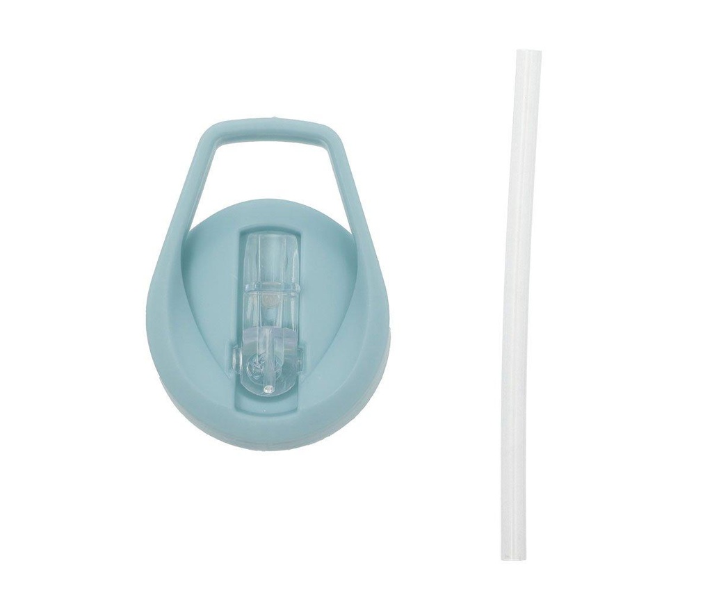 Botella Plástico con Pajita Glitter Stars Turquoise