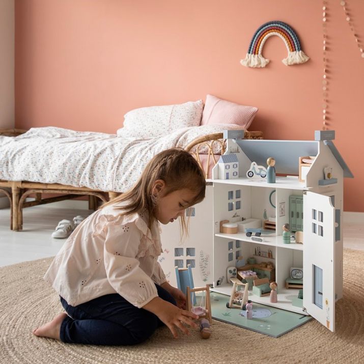 Casa de muñecas azul de madera LITTLE DUTCH