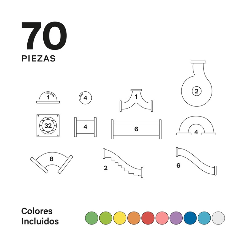 Imanix Tobogán 70 pzas. IMANIX Braintoys