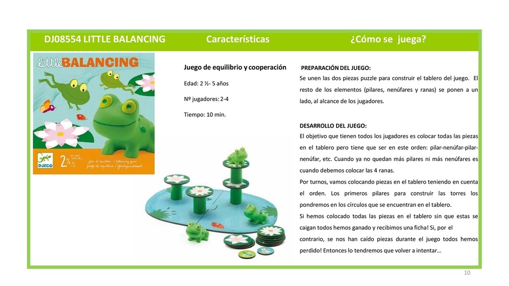 Juego de cooperación y equilibrio little balancing Djeco de 2´5 a 5 años