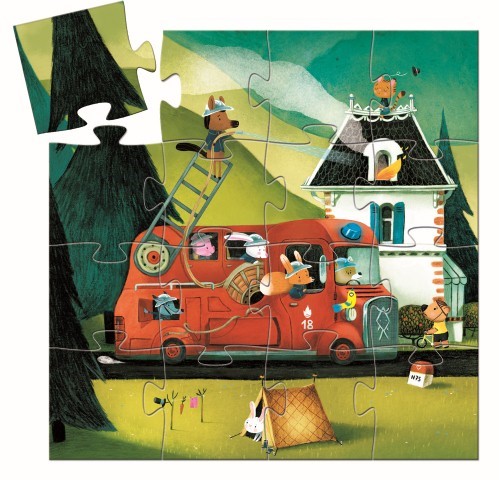 Puzzle Silueta El camión de bomberos Djeco +3 años