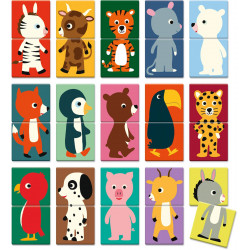 Juego de memoria y puzzle Memo 30 pz Djeco +3 años