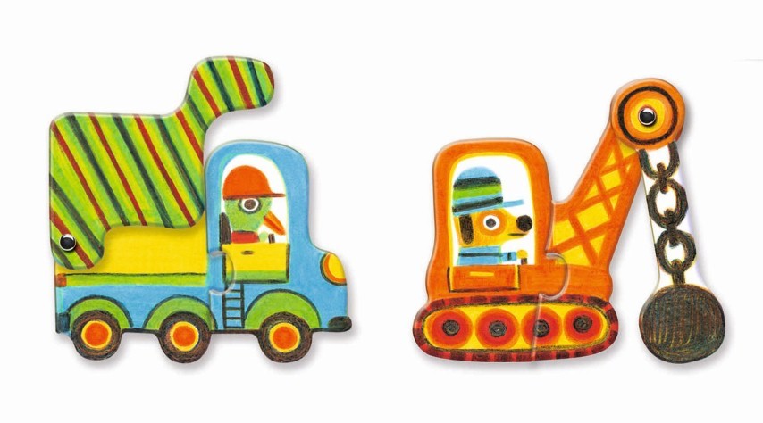 Puzzle dúo vehículos articulables Djeco +3 años