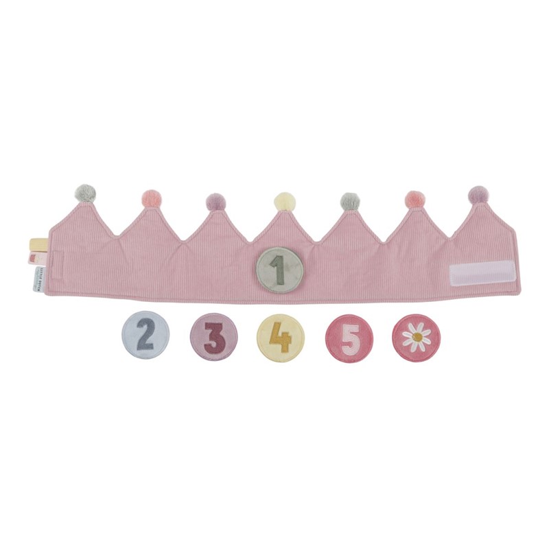 Corona de cumpleaños con números rosa Little Dutch 