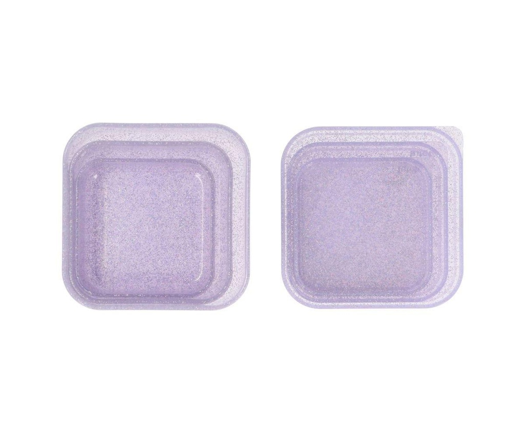 3 Cajas Almuerzo Glitter Lilac