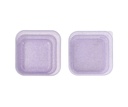 3 Cajas Almuerzo Glitter Lilac