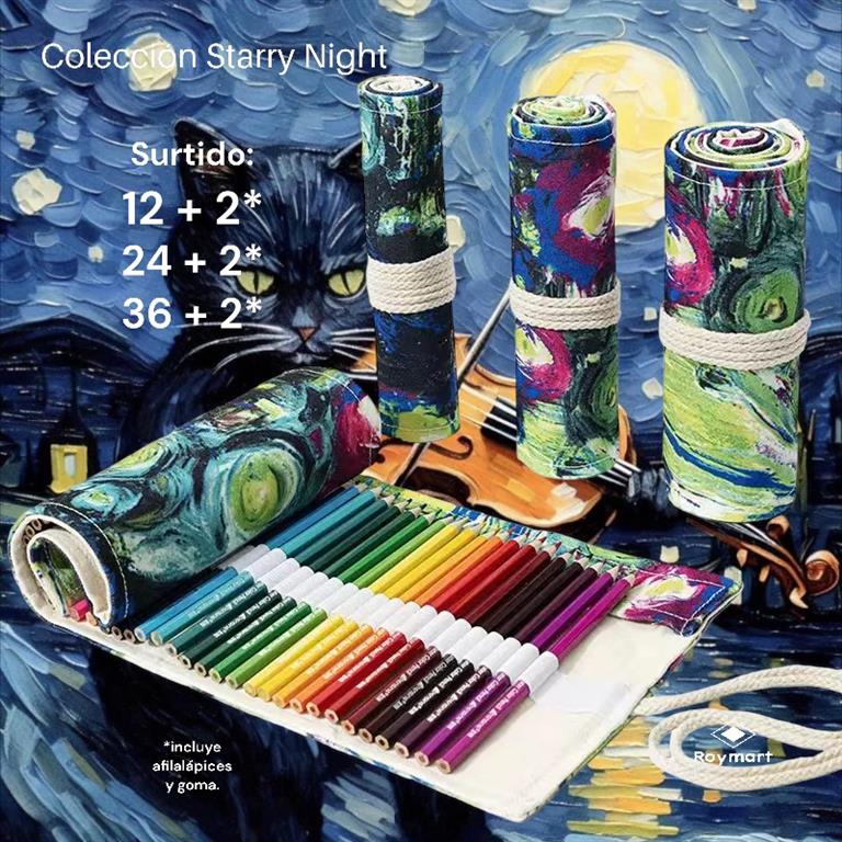 BOX TELA 12 LAPICES PREMIUM C/ GOMA Y AFILALAP.