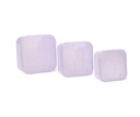 3 Glitter Lilac Lunch Boxes
