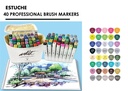 ROTULADORES LUXE PROFESSIONAL BRUSH MARKER 40 COLORES punta pincel