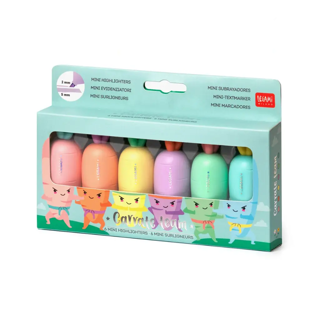 [HC0001] Set Of 6 Mini Highlighters - Carrate Team