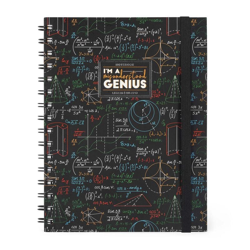 [A5NOTS0038] Striped Notebook - Large - With spiral - A5 Sheet - GENIUS