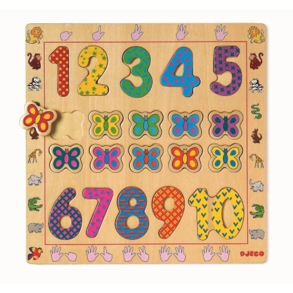 Juego Encajable números del 1 al 10 Djeco +2 años