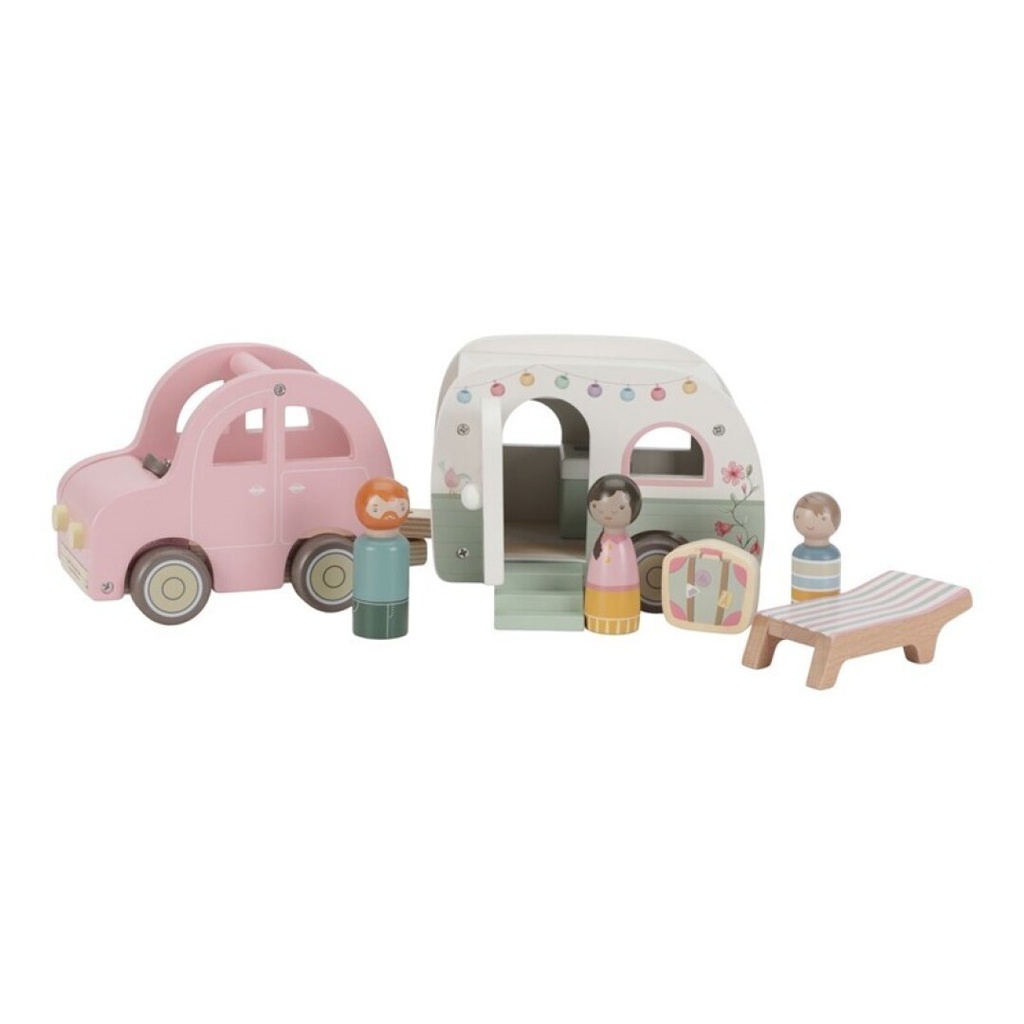 [LD8022] FSC CAR AND CARAVAN SET LITTLE DUTCH