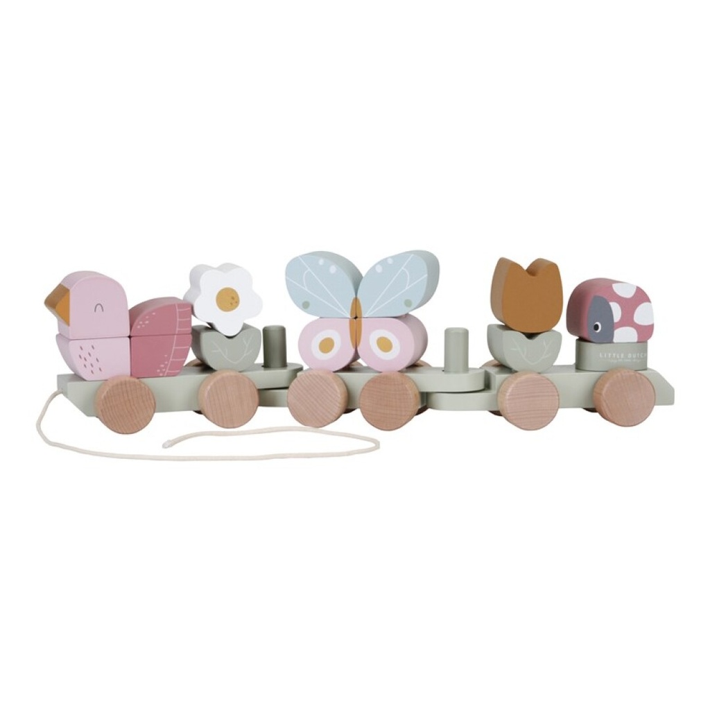 [LD7067] STACKING TRAIN FLOWERS & BUTTERFLIES LITTLE DUTCH FSC