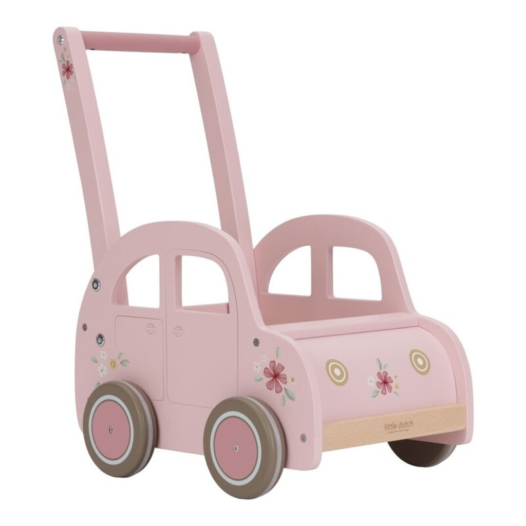 [LD7128] PINK CAR WALKER FSC LITTLE DUTCH +12 months