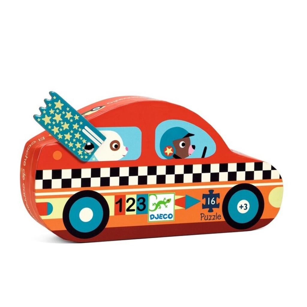 [DH7273] Silhouette Puzzle The racing car FSC Djeco +3 years