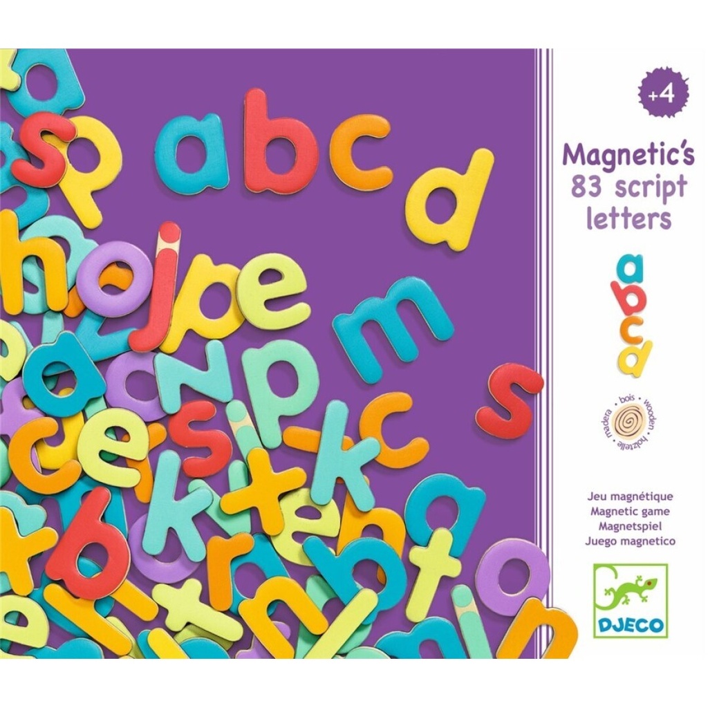 [DJ03102] Letras magnéticas minúsculas de madera 83 piezas Djeco +4 años
