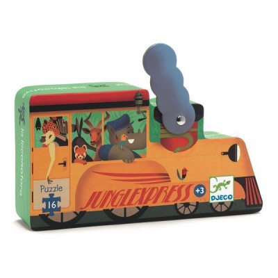 [DJ07267] 16-piece silhouette puzzle the Djeco locomotive +3 years