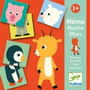 Juego de memoria y puzzle Memo 30 pz Djeco +3 años
