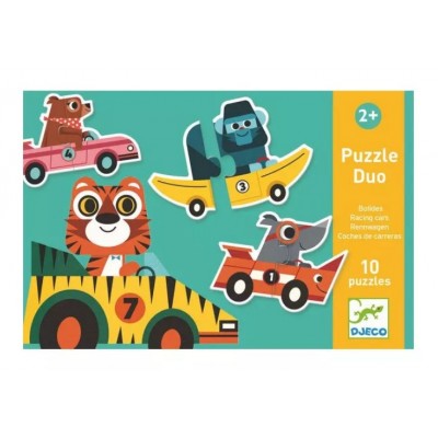 Puzzle dúo - Coches de carreras +2 años