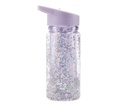 Plastic Bottle with Glitter Stars Lilac Straw