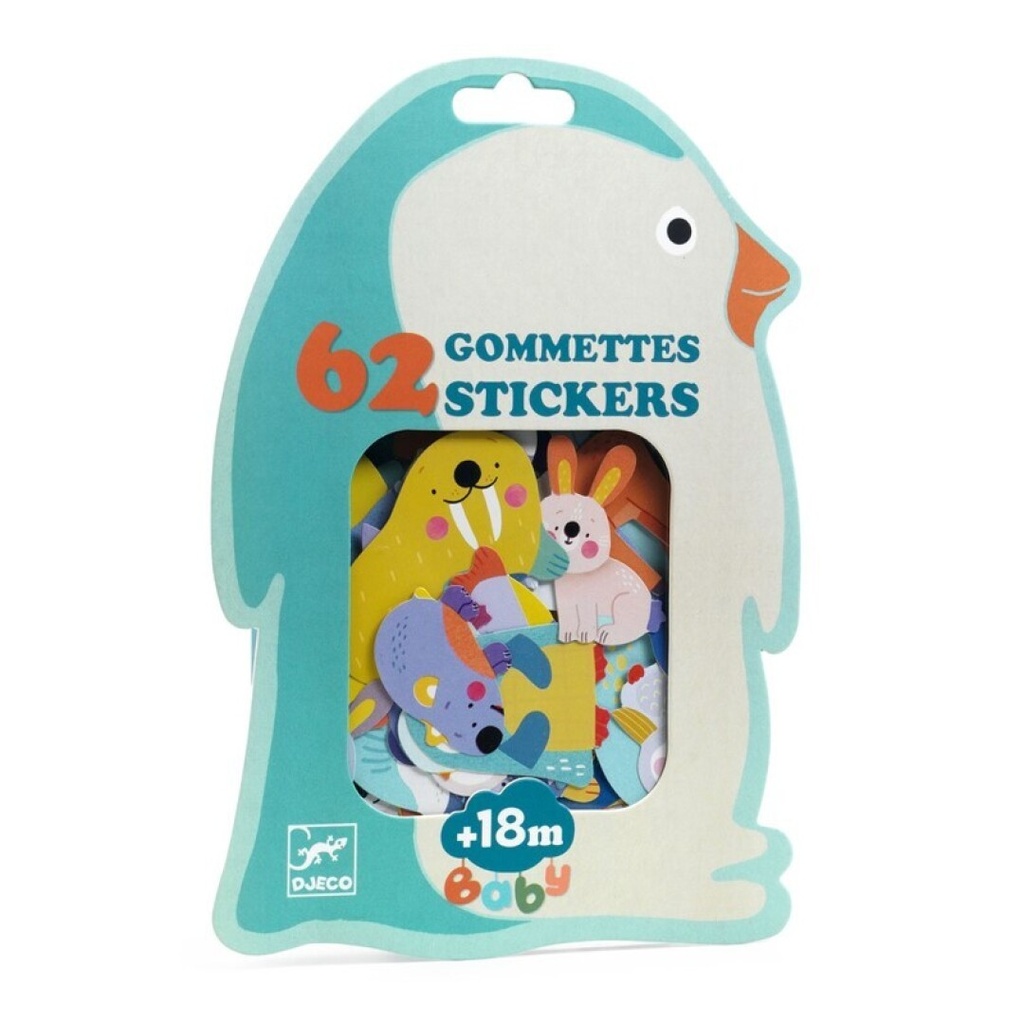 [DJ00054] Repositionable Stickers Baby Polar Animals Djeco +18 months