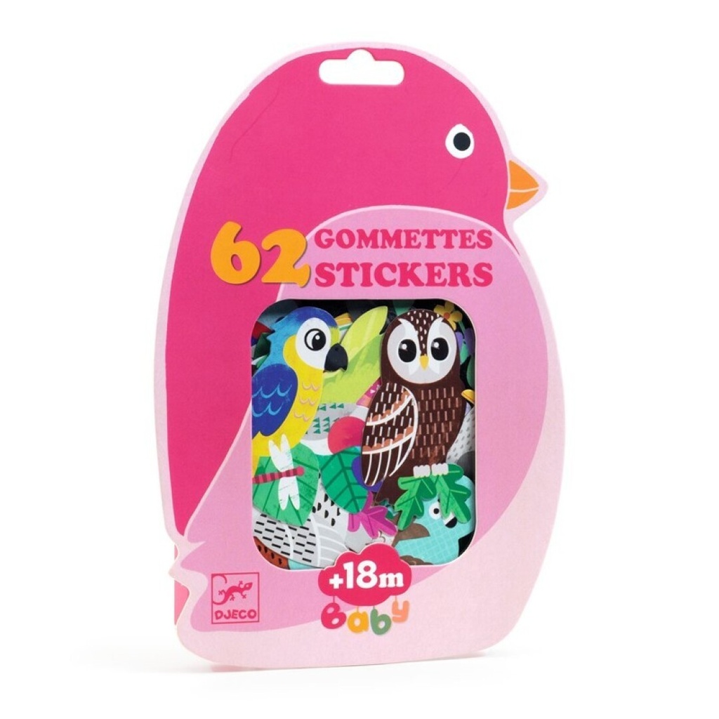 Pegatinas reposicionables Baby Pájaros Djeco +18 meses