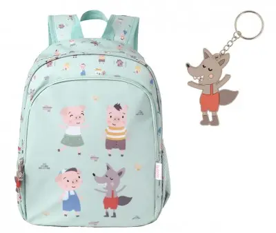Mochila Mediana The Three Little Pigs + Llavero