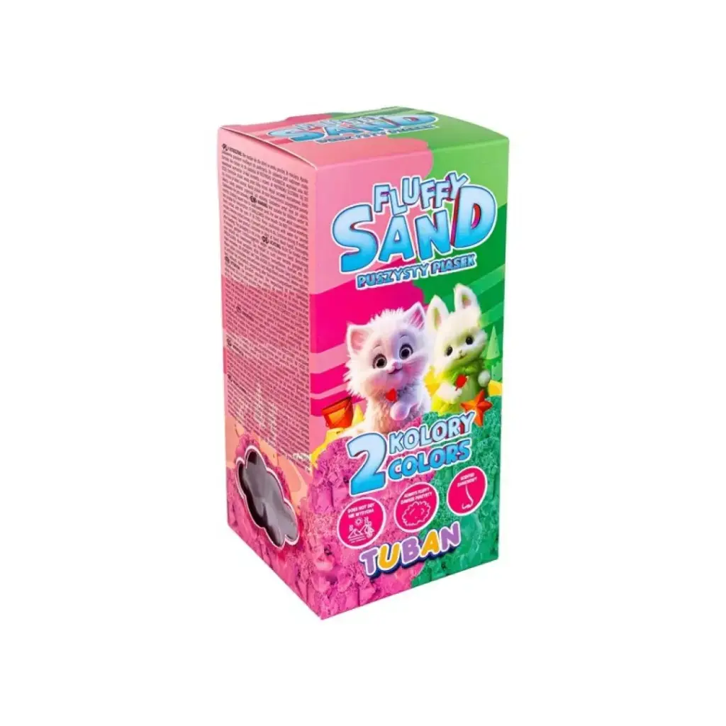 Tuban Fluffy Sand Set, pink and green, 2 x 70 g