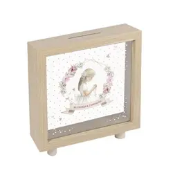 WOODEN MONEY BOX COMMUNION GIRL ORLA