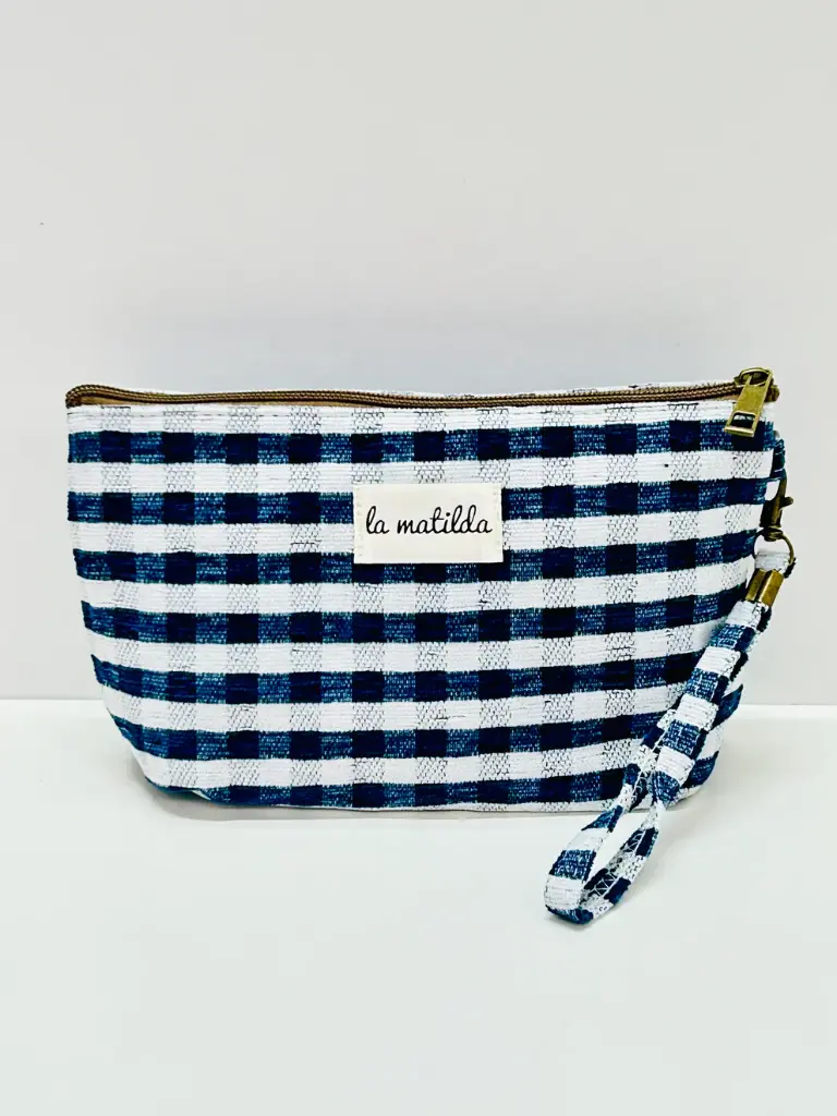 La Matilda Neceser Grande Gingham Marino