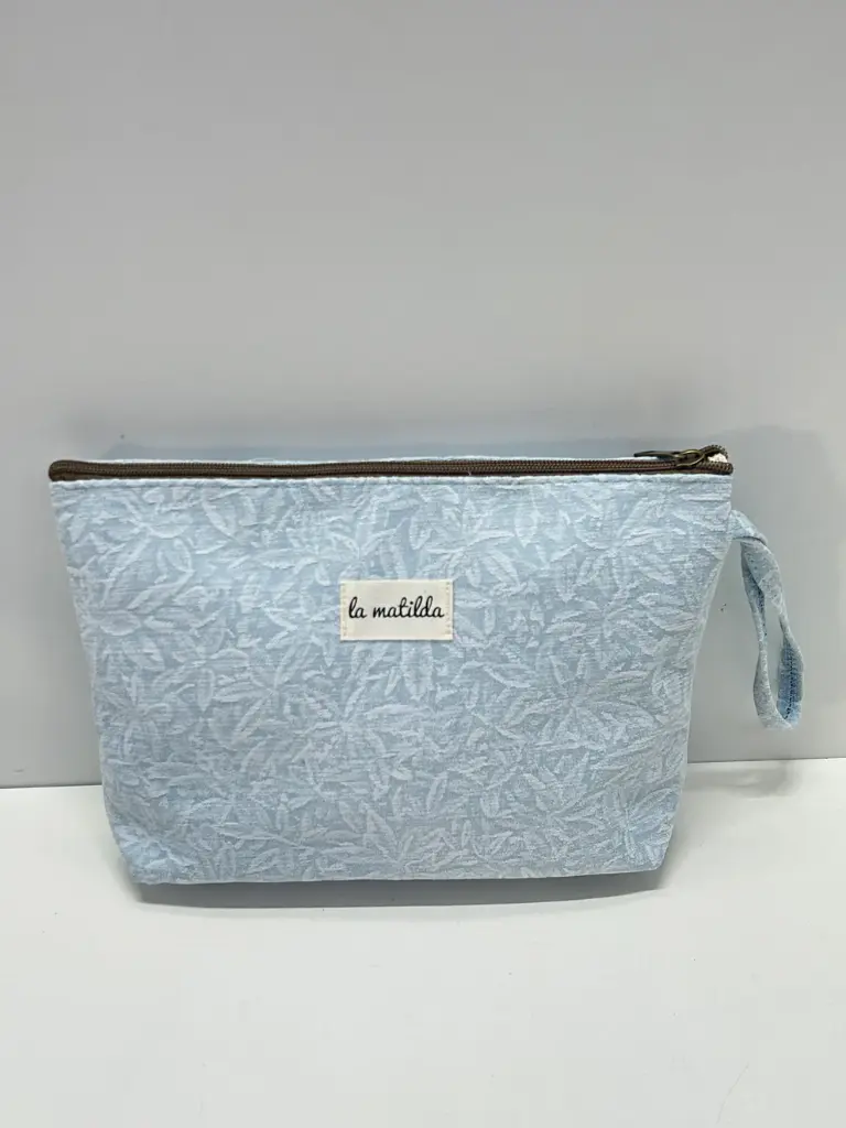 The Matilda Large Cosmetic Bag Sky Blue Flower