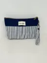 The Matilda Large Blue Striped Makeup Bag