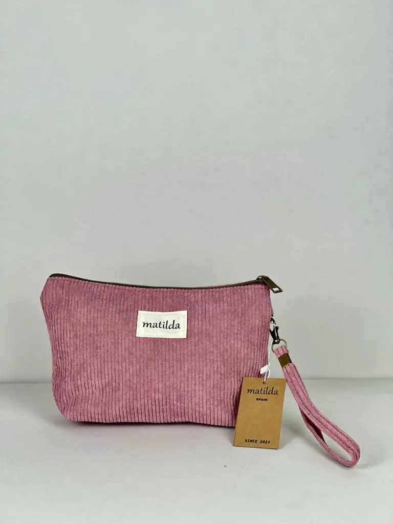 The Matilda Large Pink Corduroy Makeup Bag