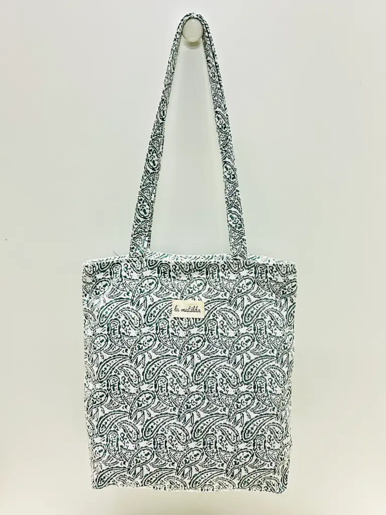 La Matilda Tote Bag Green Leaves