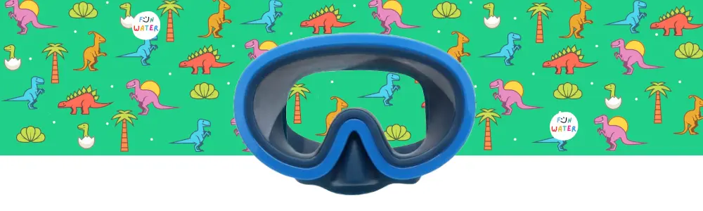 Junior dark blue masks with Dinos Fun Water turban