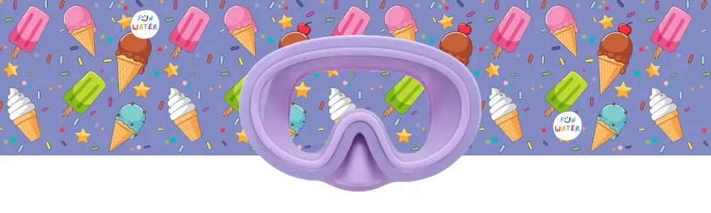 Purple junior masks with Fun Water Ice cream turban