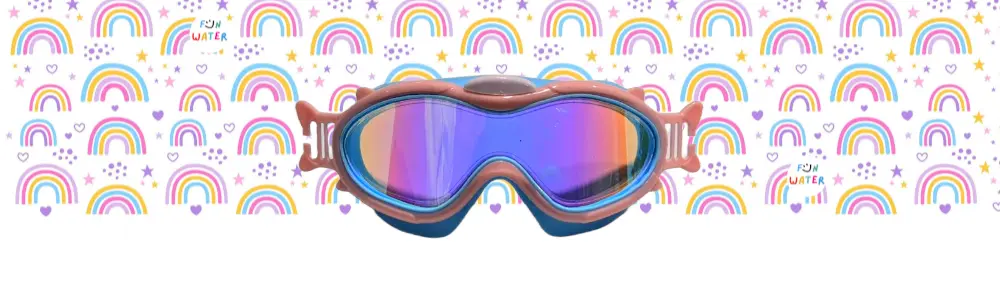 Máscaras infantiles rosas con turbante Arcoiris Fun Water