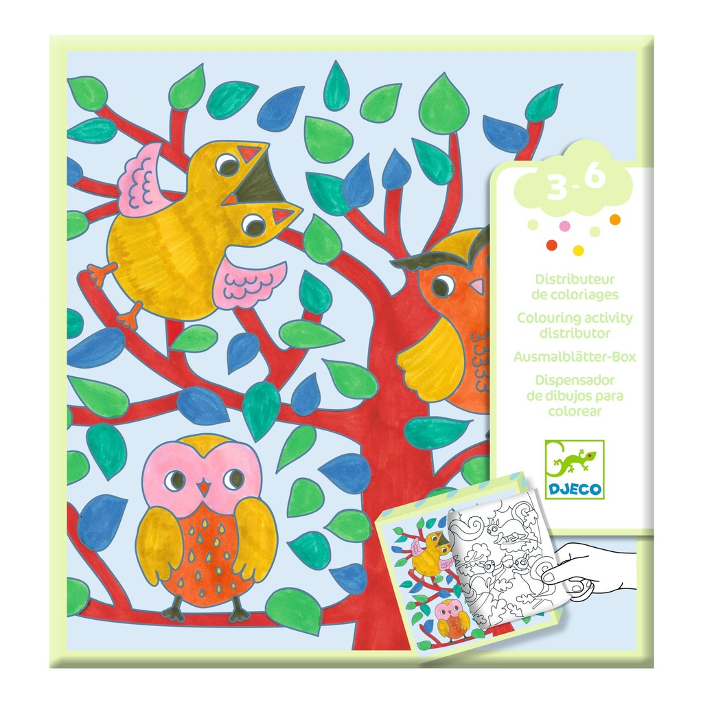 [DJ00052] Dispenser of 10 sheets for colouring Forest crafts Djeco for 3 to 6 years