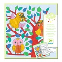 Dispenser of 10 sheets for colouring Forest crafts Djeco for 3 to 6 years