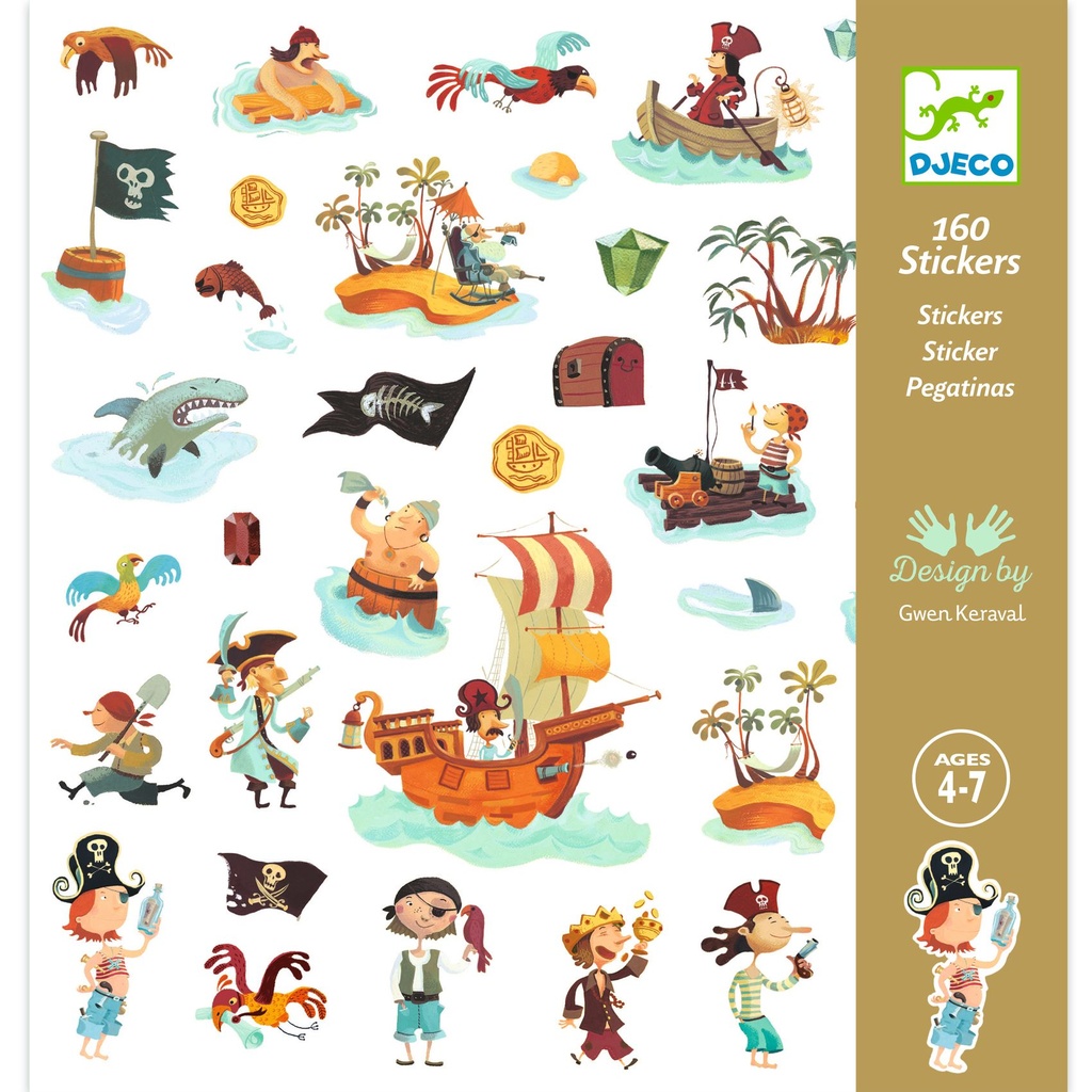 [DJ08839] Djeco Pirate Stickers for 4 to 7 years