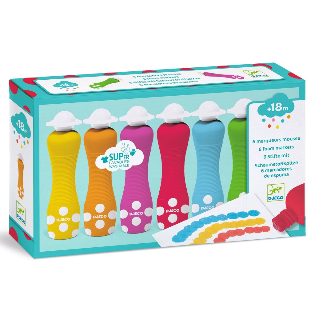 [DJ09002] 6 Djeco foam markers +18 months