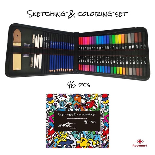 [AB-0499] ESTUCHE 46 PZAS.SKETCH CON ROTULADORES DOBLE PUNTA