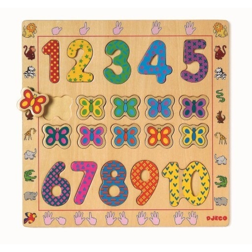 Juego Encajable números del 1 al 10 Djeco +2 años