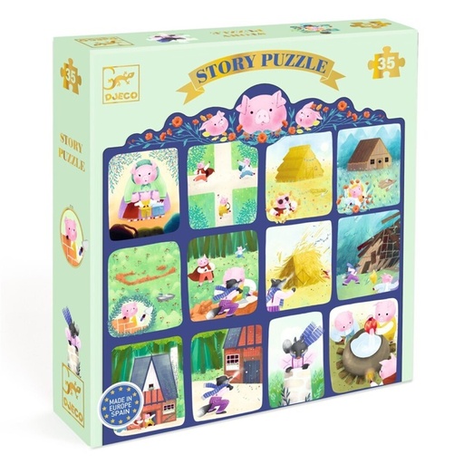 [DJ07051] Puzzles Cuentos Los 3 cerditos Djeco +3 años