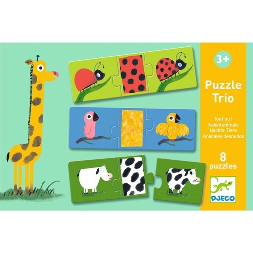 [DJ08186] Puzzle asociación Trío Animales desnudos Djeco +3 años
