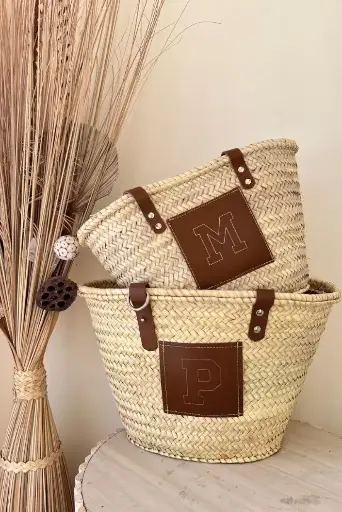 Capazo personalizado Inicial ecopiel college